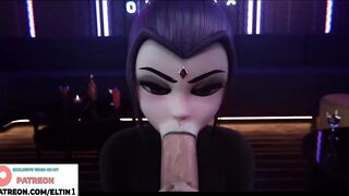 Raven Gift Hot Blowjob And Getting Cum In Mouth | Exclusive Teen Titans Hentai 60fps