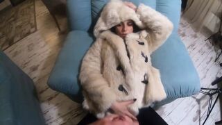 Face Fuck While Wearing White Fur Coat and Ugg Boots 208