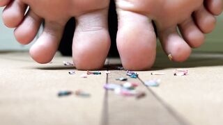 Giantess Smashing Little People on Yoga Mat