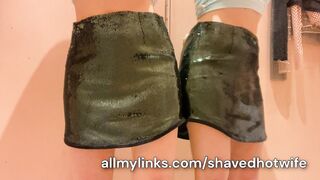 Mom No Panties Skirt Try On in Dressing Room with Real Sounds