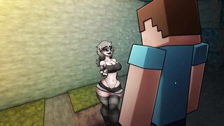 Hot Cute Girl Rub my dick using her boobs - Minecraft Parody Game Hornycraft Gallery