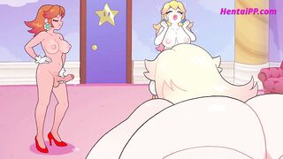 Peach Princess & Daisy Fuck Giantess Rosalina In Threesome // HENTAI Uncensored