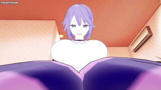 Mizore Shirayuki from Rosario + Vampire Gives You A Footjob Hentai POV