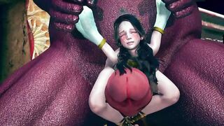 3d animation - huge monster fuck the arabian princess