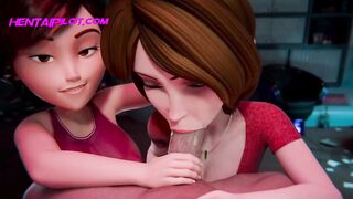 Cass And Her Best Friend Try Threesome For The First Time - Elite 3D Animation