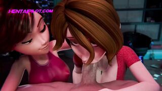 Cass And Her Best Friend Try Threesome For The First Time - Elite 3D Animation