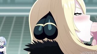 Cynthia sucks the Champions Cock