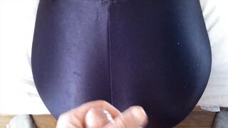 Spandex Load on Shiny Black Spandex Shorts