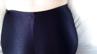 Spandex Load on Shiny Black Spandex Shorts