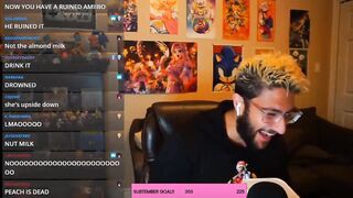 Lonely Male get Horny on Stream and Cums all over Peach Amiibo