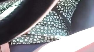 Girl from Snapchat Masterbating in the Car while Driving