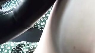 Girl from Snapchat Masterbating in the Car while Driving