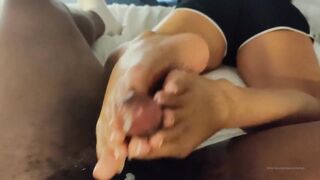 Footjob Cumshot Compilation