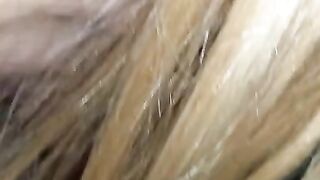 Sexy Blonde Wife Rubs and Eats Big Cock