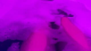 Teen having Fun with Soaping her Tits and Riding her Dildo Plugged in her Bathtub