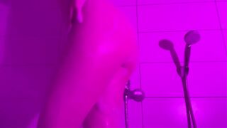 Teen having Fun with Soaping her Tits and Riding her Dildo Plugged in her Bathtub