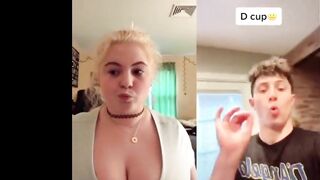 Busty teentager making tiktok compilation