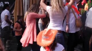 Queens day Amsterdam Teen Ass