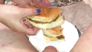 Wife was so Hungry she made herself a Cock Meat Sandwich W/ Cheese to Eat