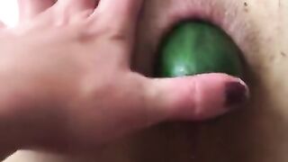 Slut Hole Takes Entire Cucumber!