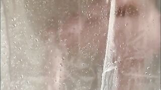 Hidden Iphone Catches Horny Tattooed Step-mom Masturbating in the Shower in Hot Portrait Video