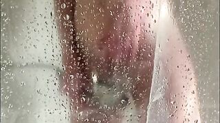 Hidden Iphone Catches Horny Tattooed Step-mom Masturbating in the Shower in Hot Portrait Video