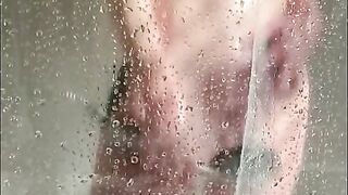 Hidden Iphone Catches Horny Tattooed Step-mom Masturbating in the Shower in Hot Portrait Video