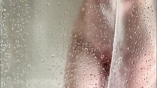 Hidden Iphone Catches Horny Tattooed Step-mom Masturbating in the Shower in Hot Portrait Video