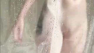 Hidden Iphone Catches Horny Tattooed Step-mom Masturbating in the Shower in Hot Portrait Video