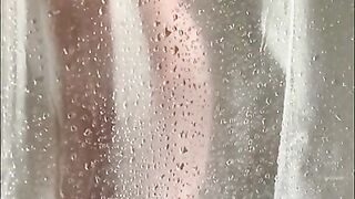 Hidden Iphone Catches Horny Tattooed Step-mom Masturbating in the Shower in Hot Portrait Video