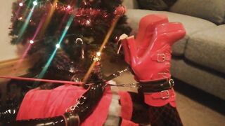 Louise Latex Naughty Santa Hogtied