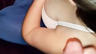 Step Mom Lets Horny Son Cum on her Bra while she Plays Games. Dads not Home