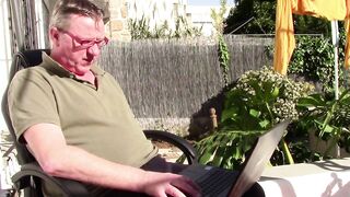 Caught Masturbating and watching Porn Outdoors by the Wife