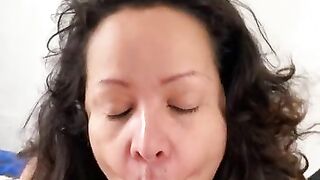 Anna Maria Mature Latina Sucking 8 Inch Cock POV CIM more Content available on my Onlyfans