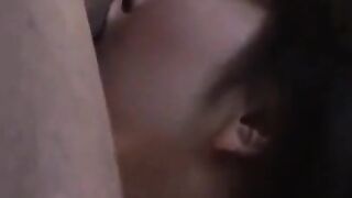 Asian milf gives blowjob