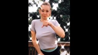 Tiktok (43) - Braless amateur flashing big boobs, see-through