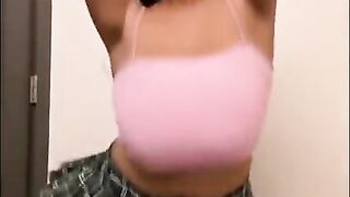 Tiktok (43) - Braless amateur flashing big boobs, see-through