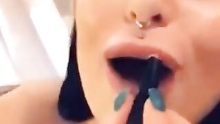 CUTE EMO TEEN SUCKING BIG COCK - SNAPCHAT