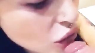 CUTE EMO TEEN SUCKING BIG COCK - SNAPCHAT