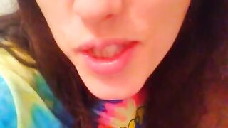 PinkMoonLust Pees on her Tampon String Peeing Urine Piss Fetish Hairy Girl Sits on Dirty Toilet