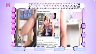 Busty Danish Instagram model talks and inserts speculum