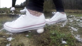 White Converse Food Crush Eggs