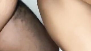 Lightskin Ebony Creams on Black Cock