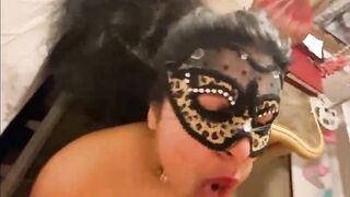 Latina gives BJ before I Shoot a Gigantic Load of Cum into her Mouth, Watch and Listen until End!