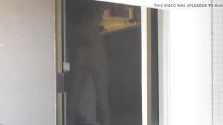 Caught a Sexy woman naked in hotel window. She sees me??