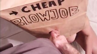 Anonymous Prostitute Cheap Blowjob Wearing a Paper Bag