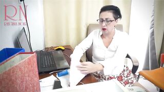 Woman Secretary Gets Fucked with a Dildo. Hidden Camera in the Office Part 3