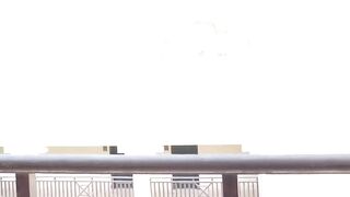 Cosplay Girl Fucks on the Balcony in the Dorm