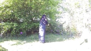 Muslim Burqa Niqab stockings Outdoors Flashing