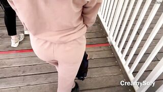 I barely had time to swallow hot cum! Risky public sex on ferris wheel - CreamySofy